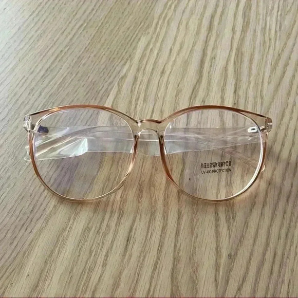 🆕 Nude Anti-Blu-Ray Big Round Frame Glasses🆕 - Picture 2 of 5